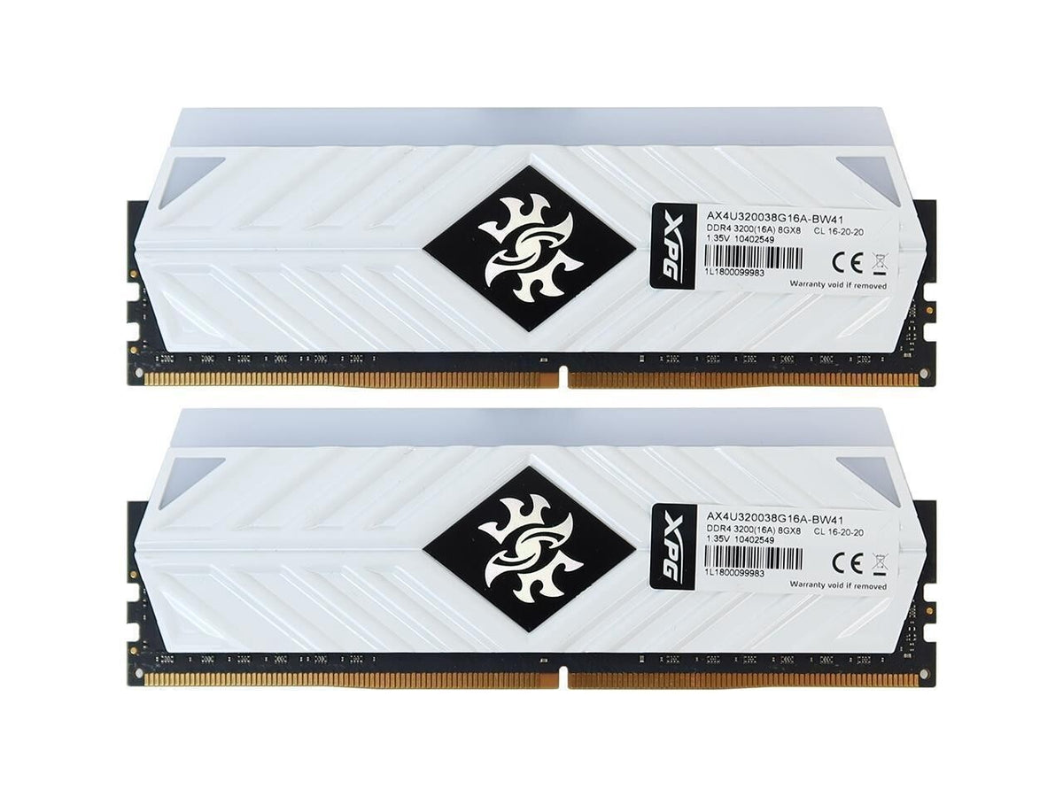 ADATA XPG SPECTRIX D41 RGB White 8GB (1 x 8GB) DDR4 3200MHz Desktop Gaming RAM for PC - AZ4U320038G16-BW41