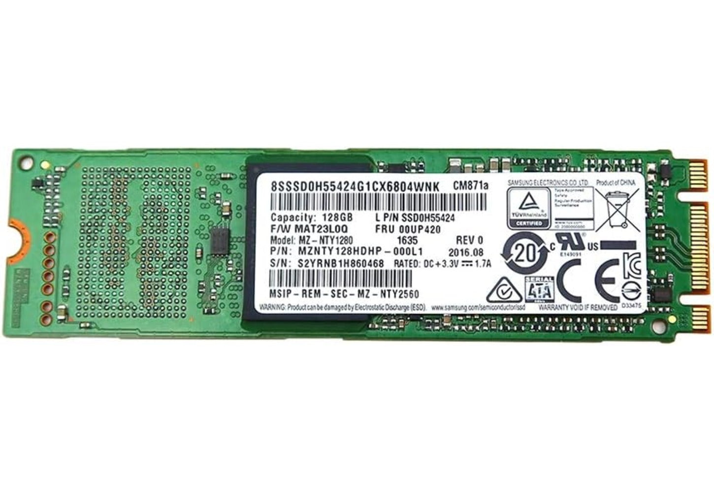 Samsung PM871b 128GB M.2 2280 SATA 6Gb/s SSD Solid State Drive