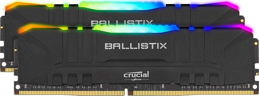 Crucial Ballistix RGB Black 16GB RGB (1 x 16GB) DDR4 3600MHz Desktop Gaming RAM for PC - BL16G36C16U4BL.M16FE1